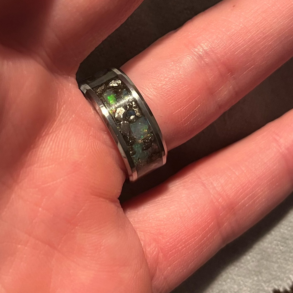 Meteorite Opal Ring